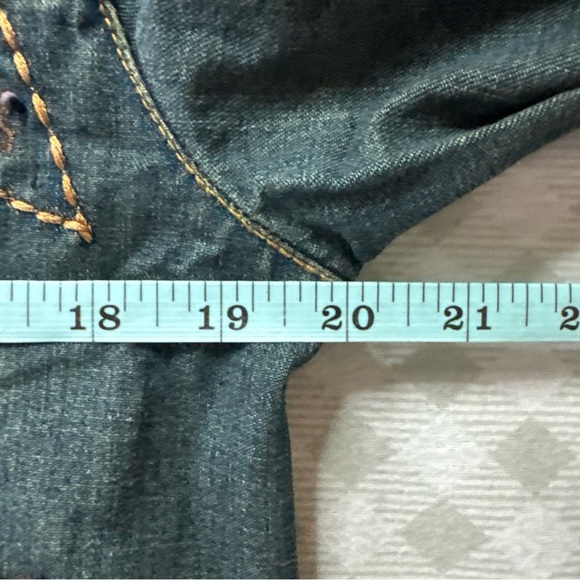 Vintage Chicos Design Blue Denim Jean Jacket Beading Embroidery Sz 1 - Picture 7 of 9